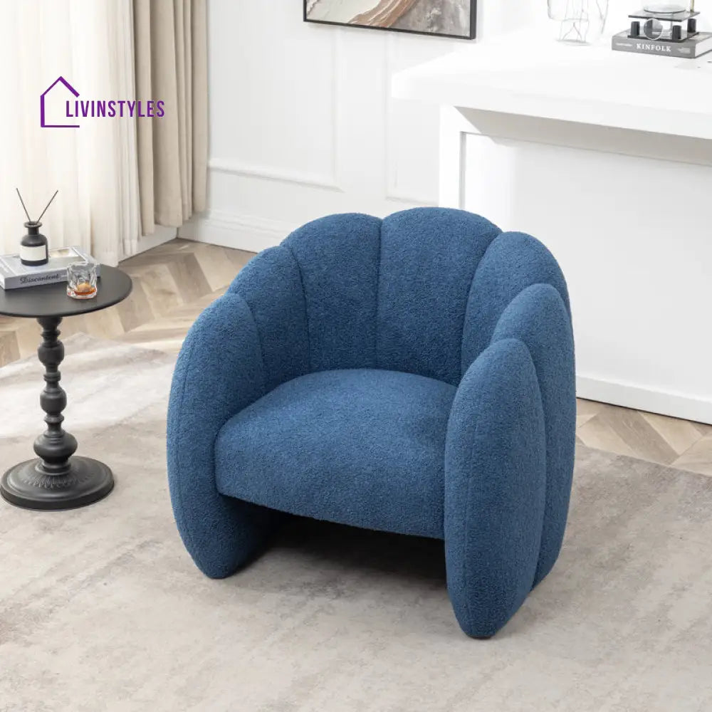 Riyana Solid Wood and Fabric Arm Chair | Living Room Chair | Lounge Chair