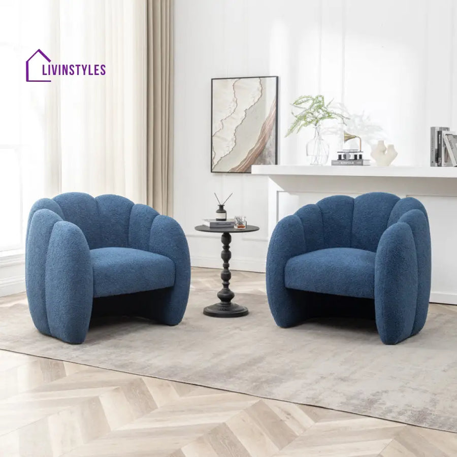 Riyana Solid Wood and Fabric Arm Chair | Living Room Chair | Lounge Chair