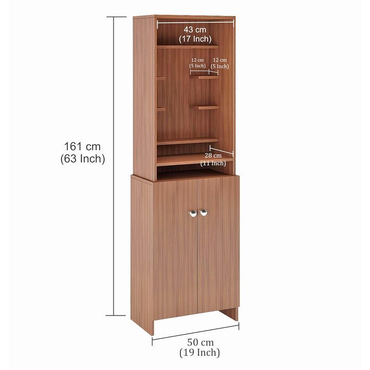 OmkarWood Premium Engineered Wood Temple with Storage (Walnut Finish)