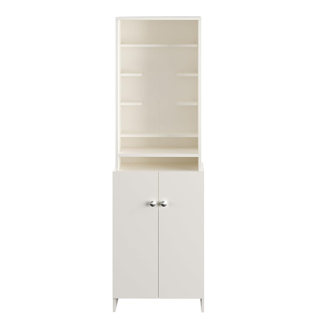 OmkarWood Premium White Pooja Temple with Storage