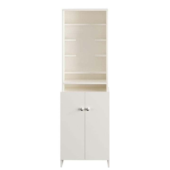 OmkarWood Premium White Pooja Temple with Storage