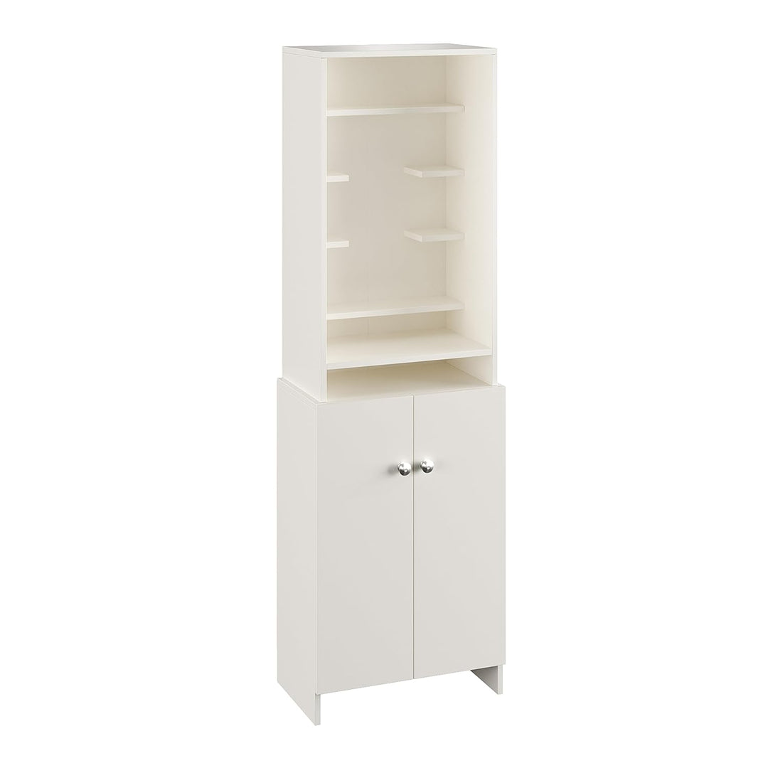 OmkarWood Premium White Pooja Temple with Storage