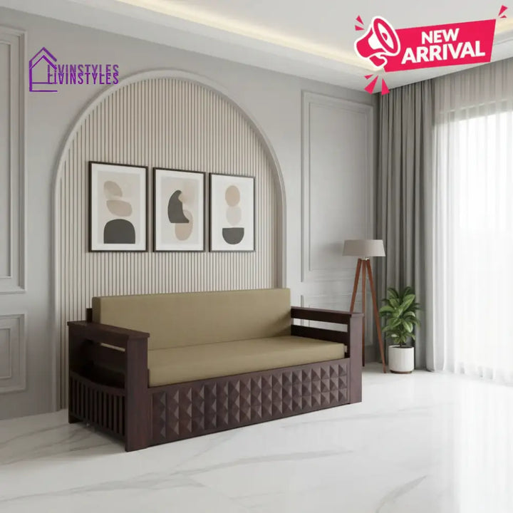 RelaxiMax 3 Seater Sofa Cum Bed Sheesham Wood