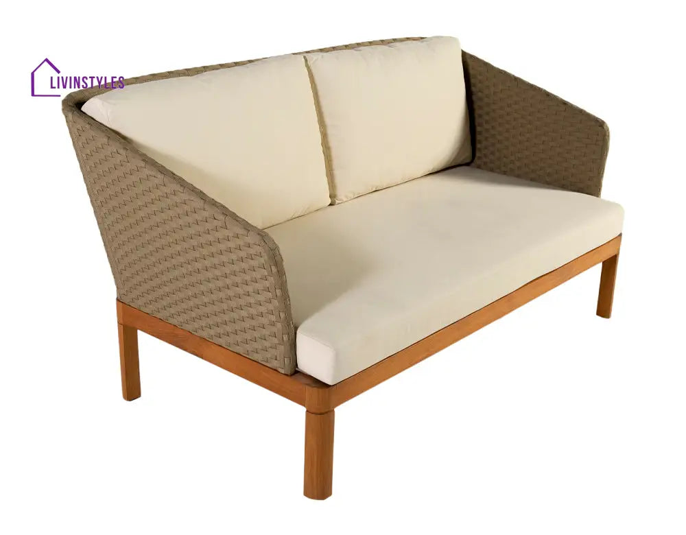 Roberta Outdoor Sofa Set 2 Seater 2 Single seater and 1 Center Table (Beige + Brown) - Sofa Sets