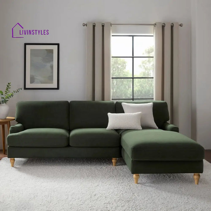Roberto Right Hand Chaise Sofa - Dark Olive - Sofas