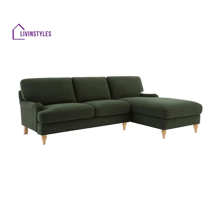 Roberto Right Hand Chaise Sofa - Dark Olive - Sofas