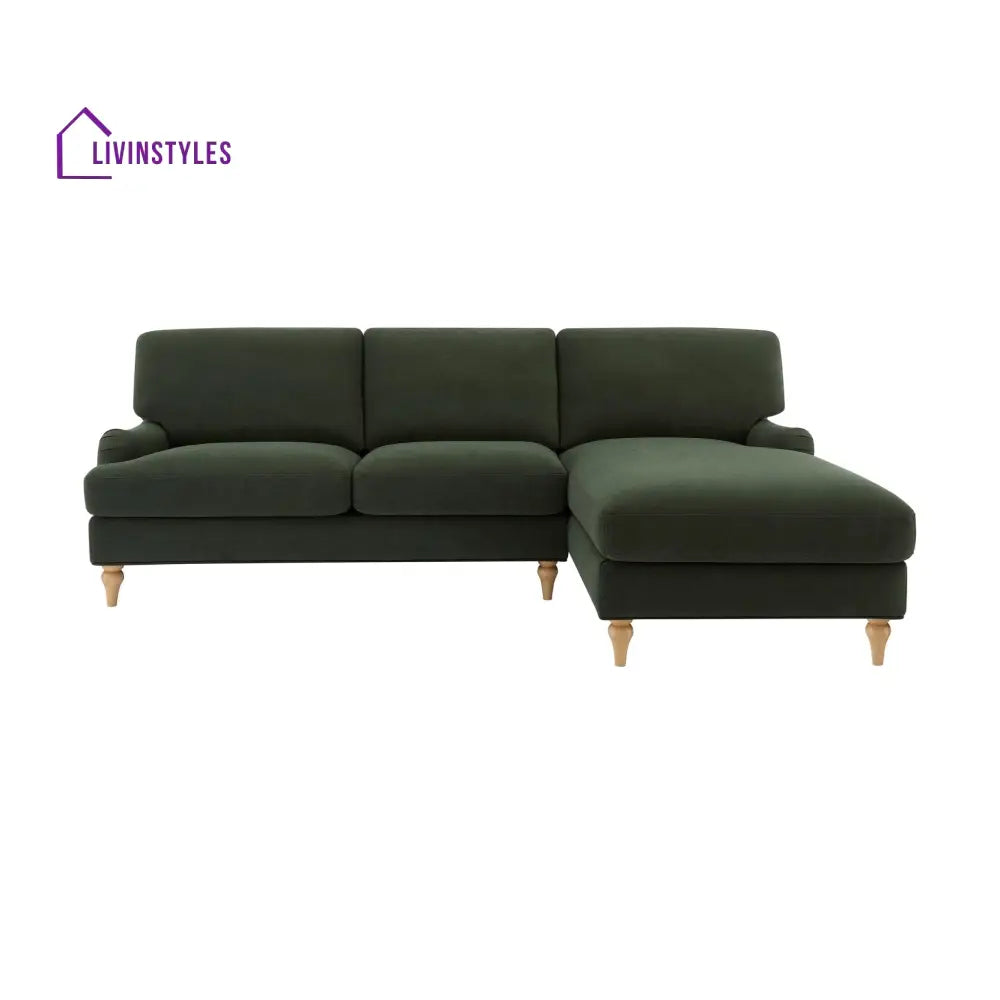 Roberto Right Hand Chaise Sofa - Dark Olive - Sofas