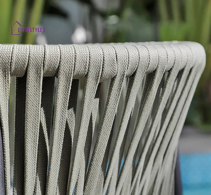 Rocío De la Outdoor Patio Seating Set 2 Chairs and 1 Table Set (Green) Braided & Rope - Coffee Table Sets