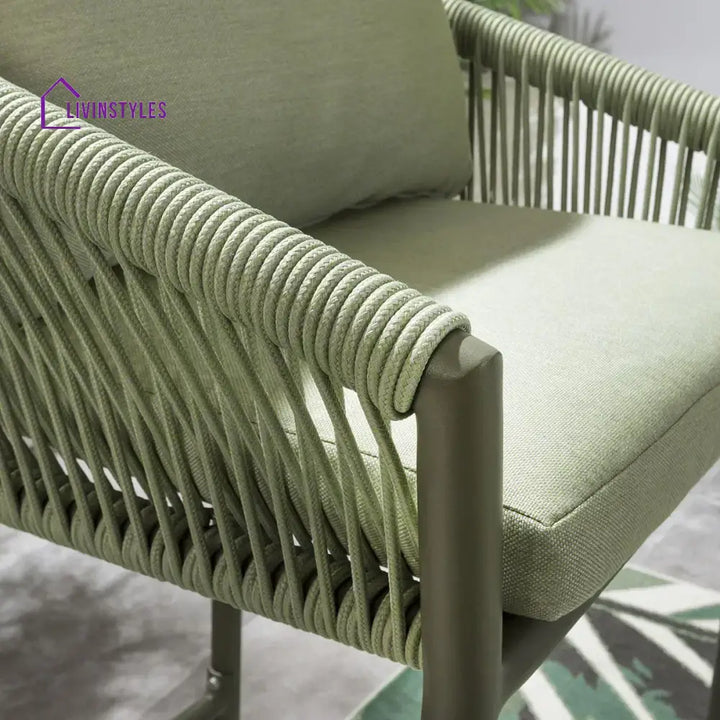 Rocío Outdoor Patio Bar Set 4 Chairs and 1 Table Set (Green) Braided & Rope - Bar Sets