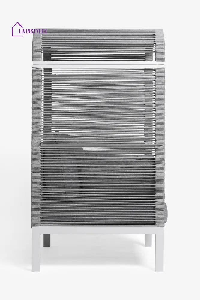 Rock Outdoor Poolside Sunbed With Cushion Daybed (Grey) Braided & Rope - Sunbed