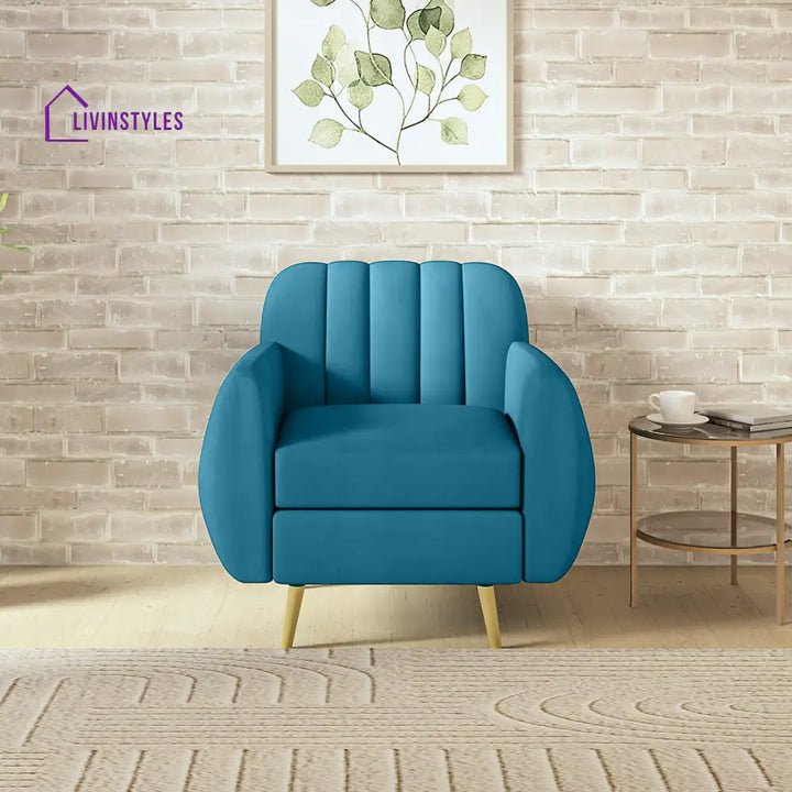 Rodion High Density Foam Sofa Set 1 Seater / Light Blue sofa
