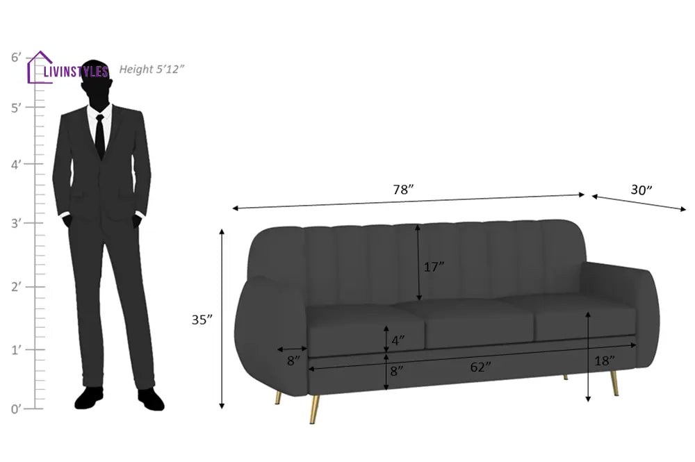 Rodion High Density Foam Sofa Set sofa