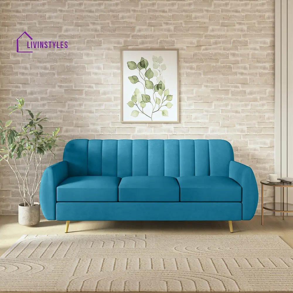 Rodion High Density Foam Sofa Set 3 Seater / Light Blue sofa