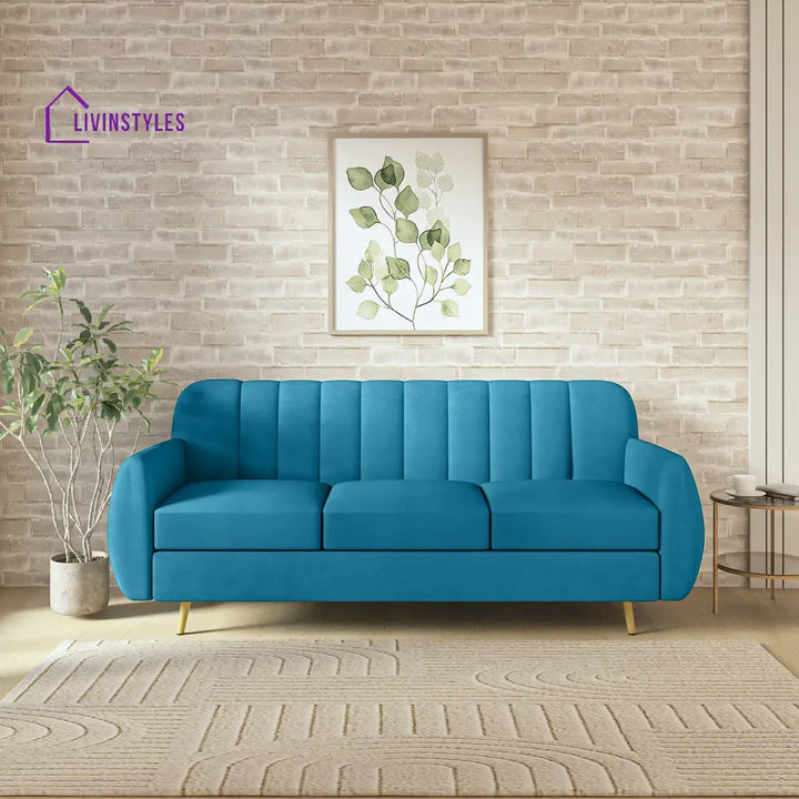 Rodion High Density Foam Sofa Set 3 Seater / Light Blue sofa