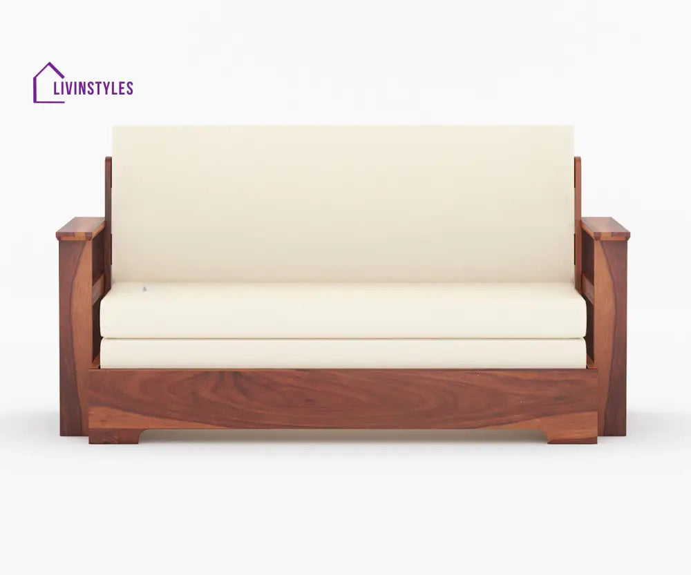 Rodion Solid Wood Sheesham Sofa Cum Bed | Solid Wood Sofa Come Bed (Honey Finish)