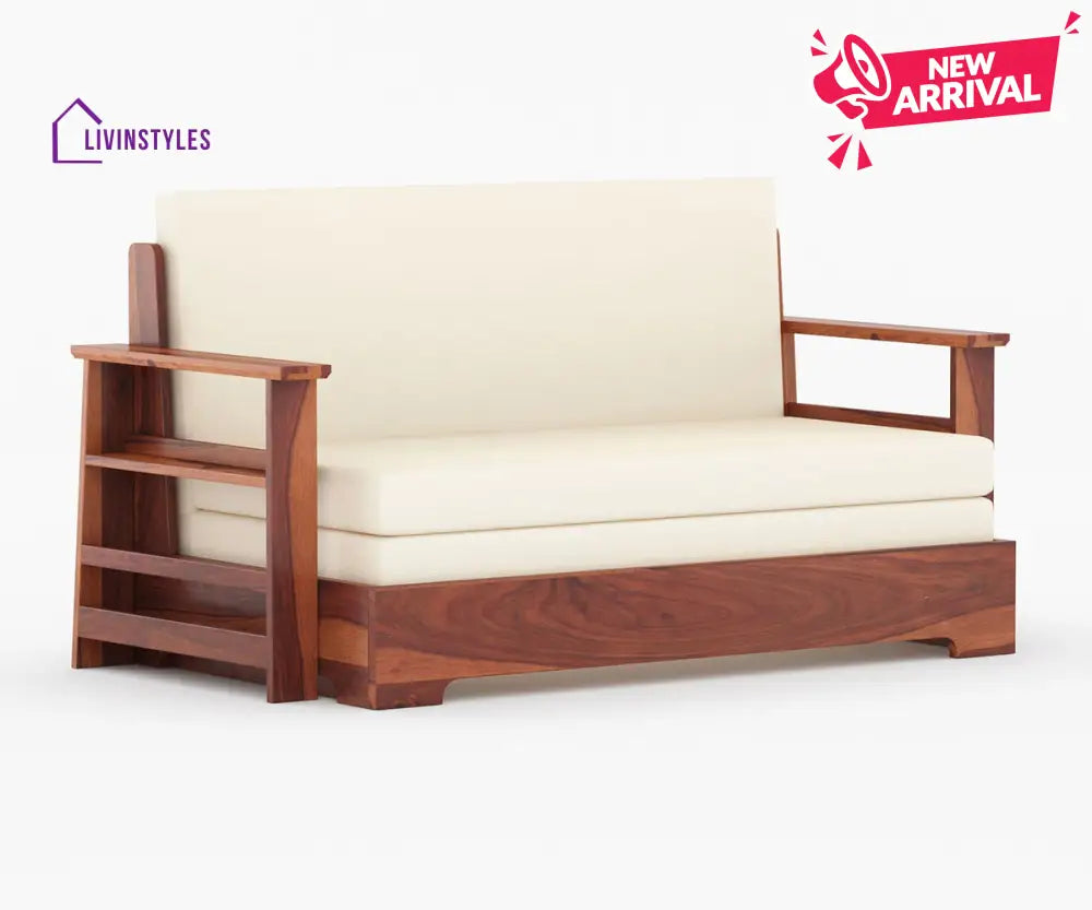 Rodion Solid Wood Sheesham Sofa Cum Bed | Solid Wood Sofa Come Bed (Honey Finish)