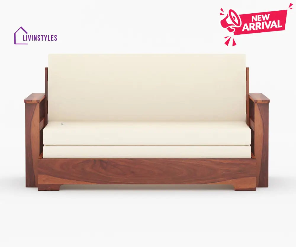 Rodion Solid Wood Sheesham Sofa Cum Bed | Solid Wood Sofa Come Bed (Honey Finish)