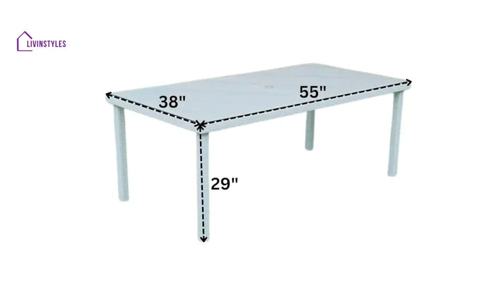 Rohan 8 Seater Wicker Outdoor Dining Set With Cushion And Table (White & Dark Grey)