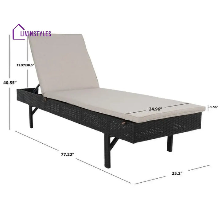 Rohit Outdoor Sun Lounger With Cushion