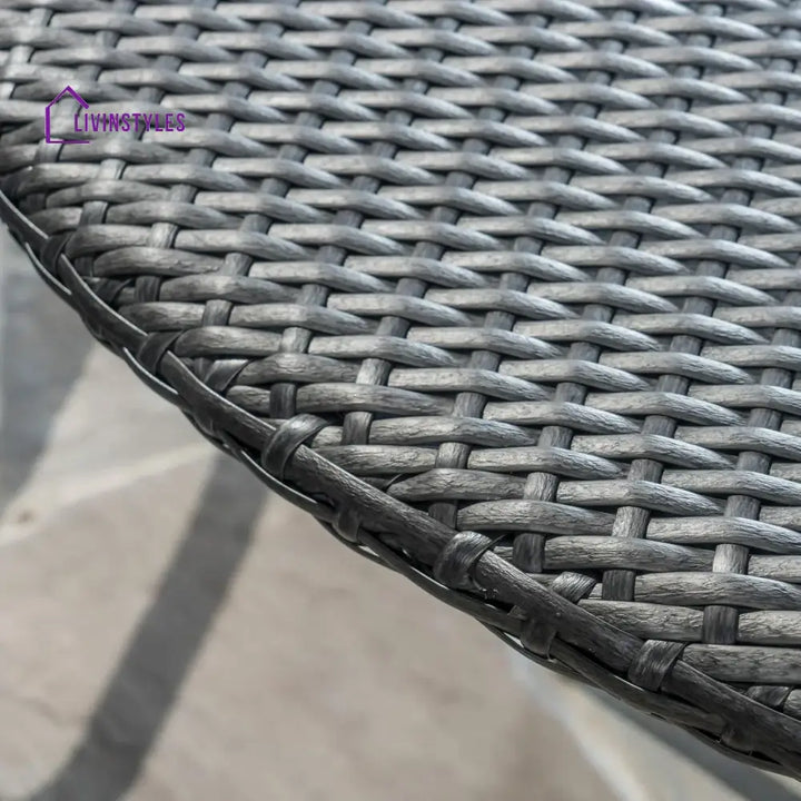Rokia Outdoor Rattan Wicker Round Patio Table (Black) - Table