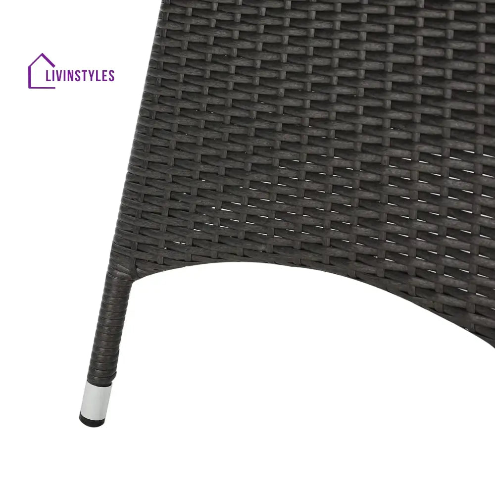 Rokia Outdoor Rattan Wicker Round Patio Table (Black) - Table