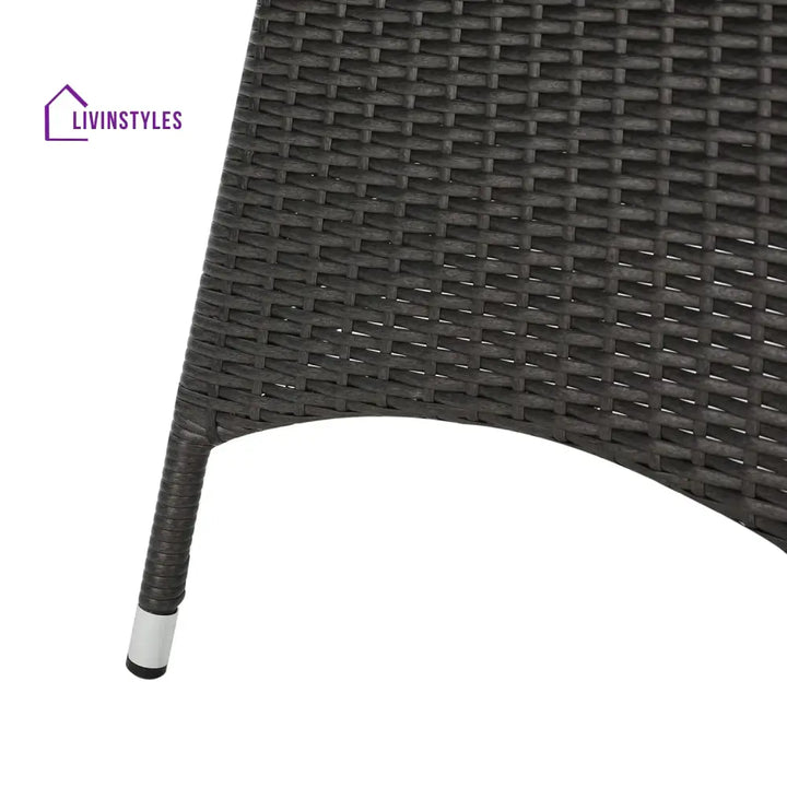 Rokia Outdoor Rattan Wicker Round Patio Table (Black) - Table