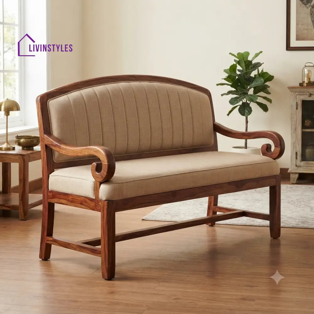 Romain Wooden Bench for Living Room | Bedroom | Extra Seating