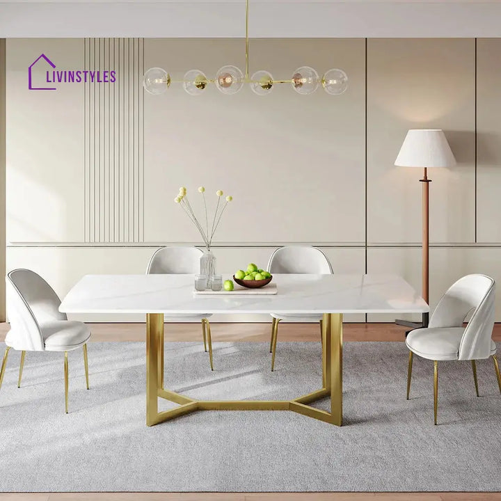 Roman 7PCS Modern Luxe Dining Table Sets for 6