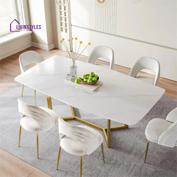 Roman 7PCS Modern Luxe Dining Table Sets for 6