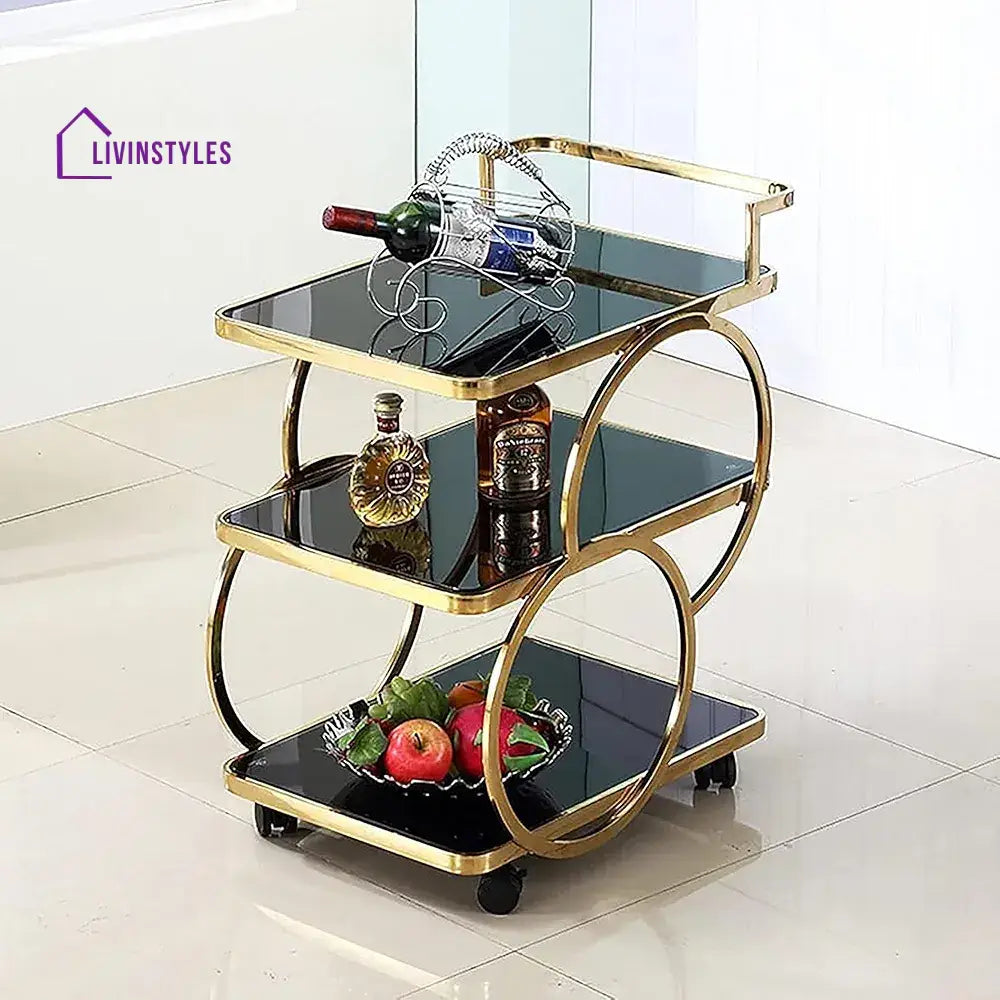 Bar Trolly 3 layer | Functional and Trendy Beverage Cart Bar Trolley