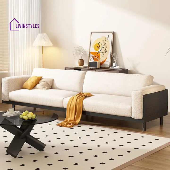 Roman Solid Wood 3 Seater Sofa for Living Room