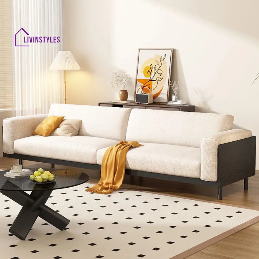 Roman Solid Wood 3 Seater Sofa for Living Room