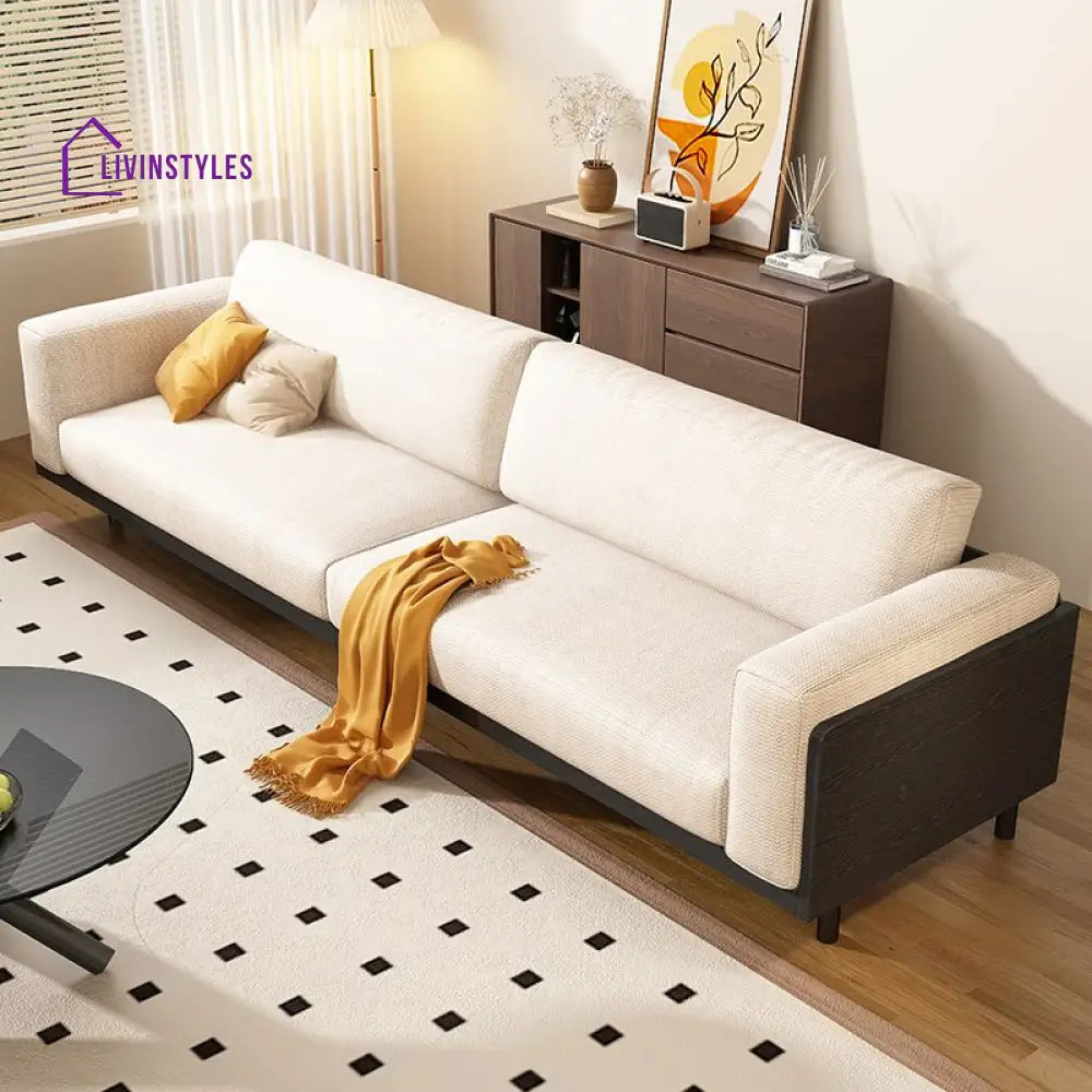 Roman Solid Wood 3 Seater Sofa for Living Room