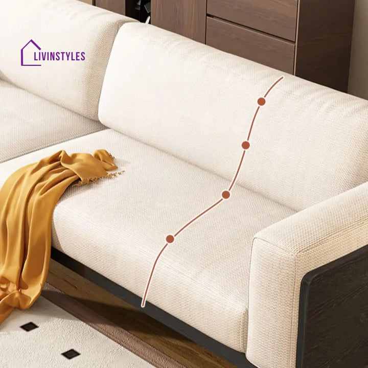 Roman Solid Wood 3 Seater Sofa for Living Room