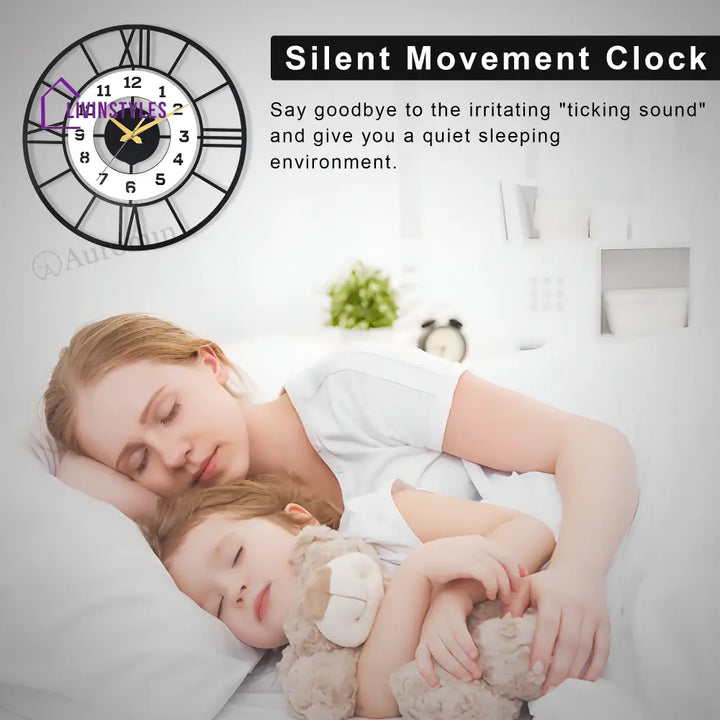 Roman Stylish Metal Wall Clock