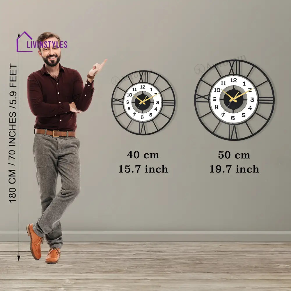 Roman Stylish Metal Wall Clock
