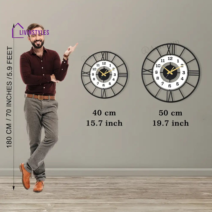 Roman Stylish Metal Wall Clock