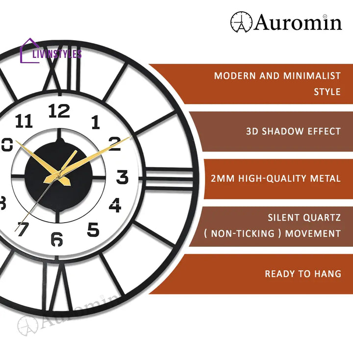 Roman Stylish Metal Wall Clock