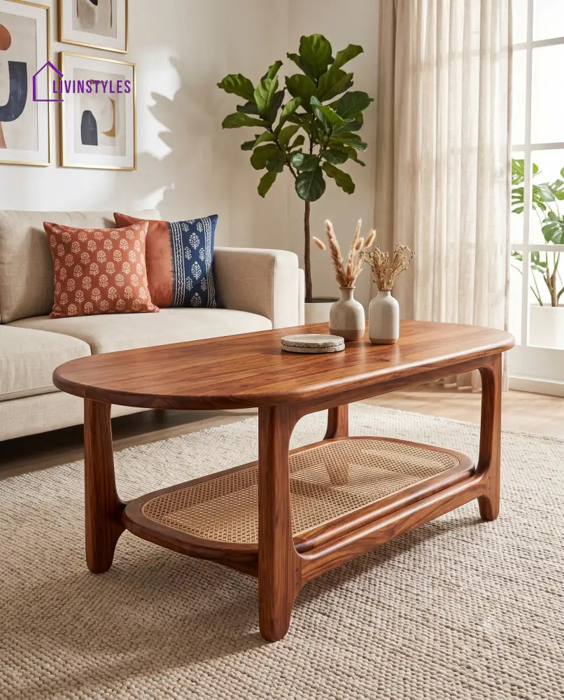 Romane Wooden Coffee Table for Living Room | Tea Table | Teapoy | Center table