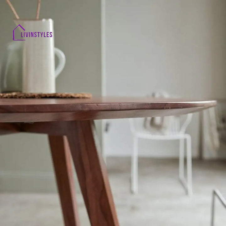 Romeo Round Top Four Seater Dining Table (Honey Finish)