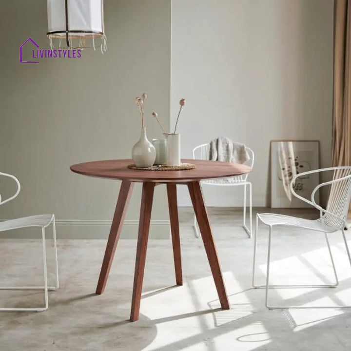 Romeo Round Top Four Seater Dining Table (Honey Finish)