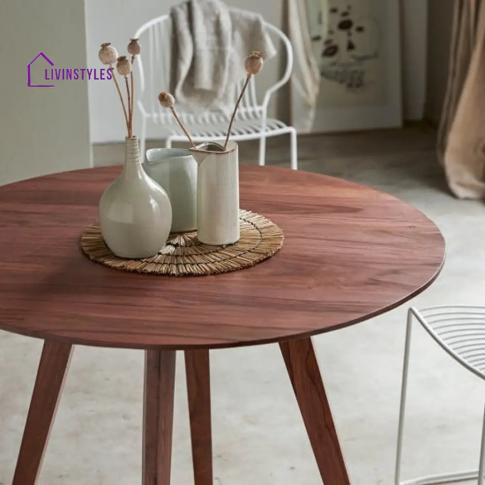 Romeo Round Top Four Seater Dining Table (Honey Finish)