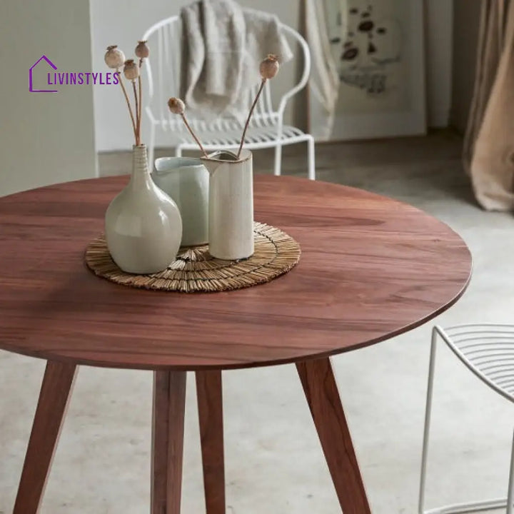 Romeo Round Top Four Seater Dining Table (Honey Finish)