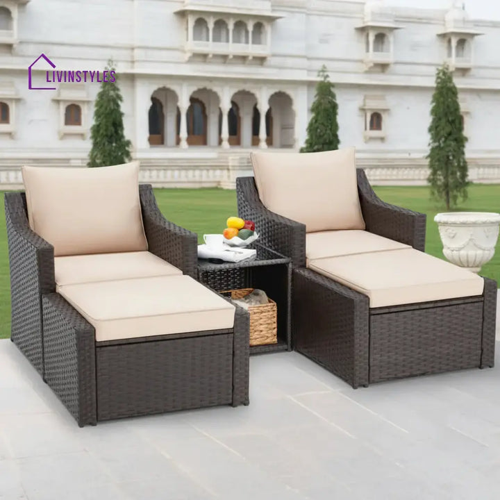 Romilly Outdoor Wicker 5-Piece Patio Sofa Set Patio Sofa Set