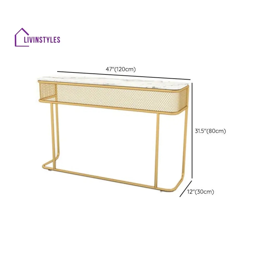 Ronavraj Stainless Steel Living Room Console Table