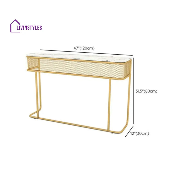 Ronavraj Stainless Steel Living Room Console Table