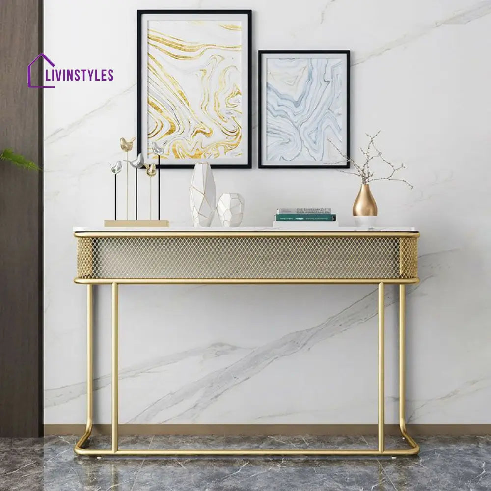 Ronavraj Stainless Steel Living Room Console Table