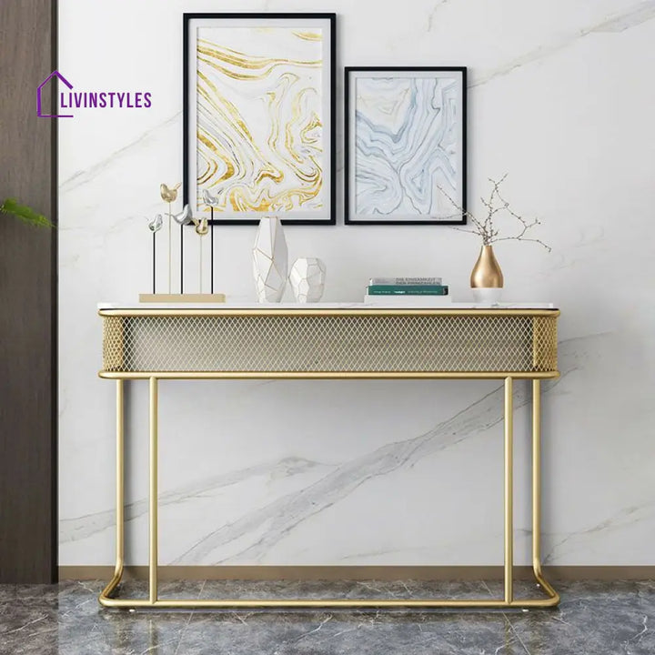 Ronavraj Stainless Steel Living Room Console Table