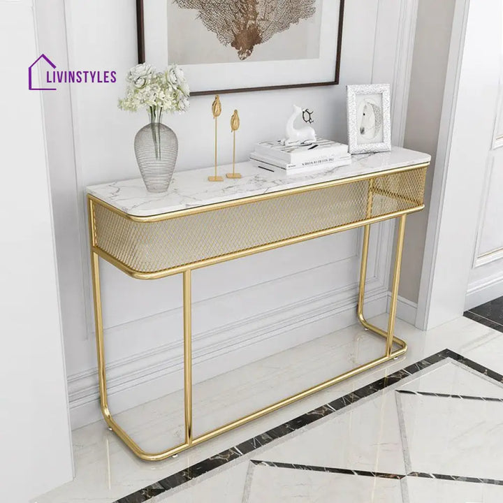 Ronavraj Stainless Steel Living Room Console Table