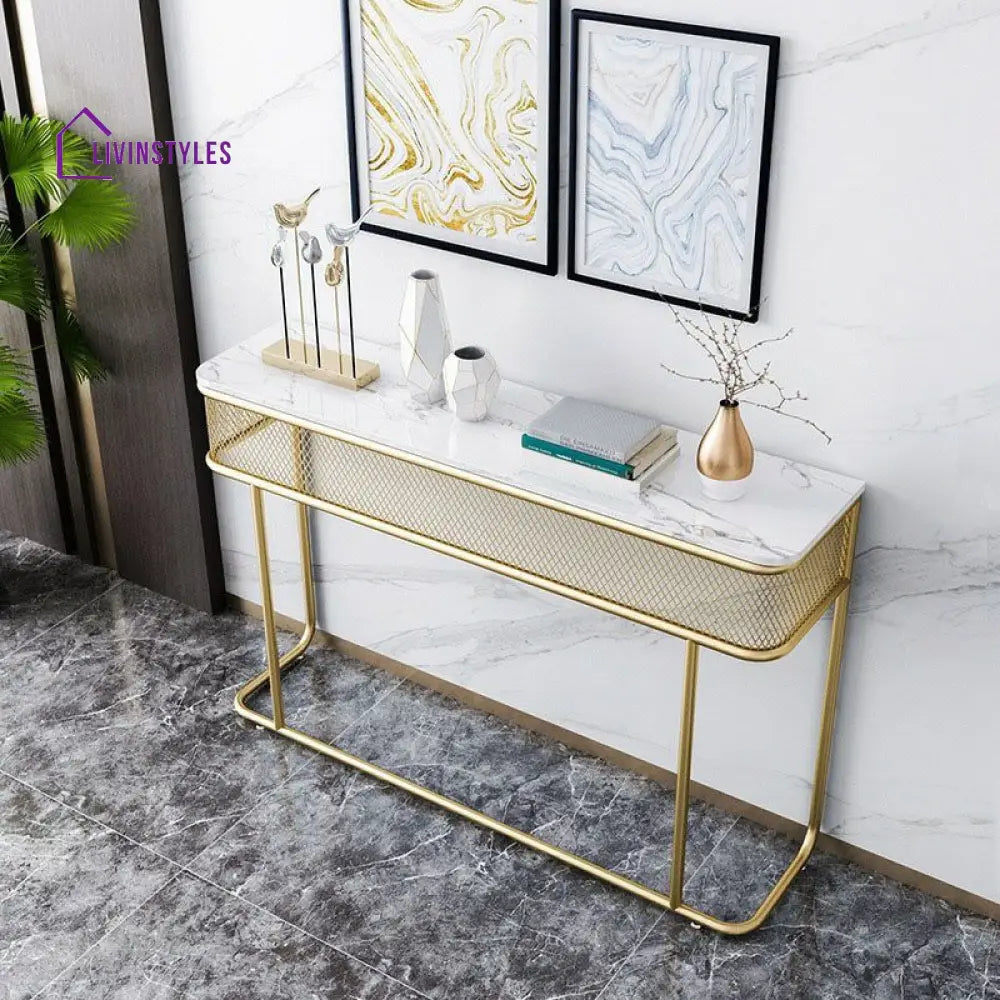 Ronavraj Stainless Steel Living Room Console Table